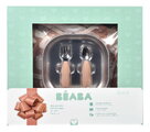 Jedálenská súprava First Meals Gift Set Savannah Bloom Beaba z nehrdzavejúcej ocele 4 dielna v darčekovom balení ružová od 4 mes BE913638