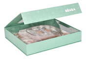 Jedálenská súprava First Meals Gift Set Savannah Bloom Beaba z nehrdzavejúcej ocele 4 dielna v darčekovom balení ružová od 4 mes BE913638