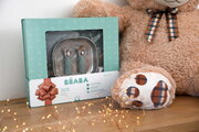 Jedálenská súprava First Meals Gift Set Sage Green Beaba z nehrdzavejúcej ocele 4 dielna v darčekovom balení zelená od 4 mes BE913639