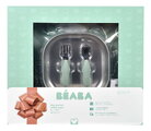 Jedálenská súprava First Meals Gift Set Sage Green Beaba z nehrdzavejúcej ocele 4 dielna v darčekovom balení zelená od 4 mes BE913639