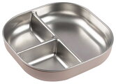 Tanier pre bábätká Stainless Steel Divided Plate Cotton Candy Beaba z nehrdzavejúcej ocele rozdelený ružový od 4 mes