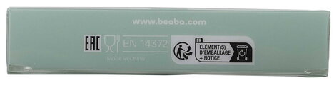 Detský príbor Stainless Steel Cutlery Set Misty Green Beaba z nehrdzavejúcej ocele lyžička vidlička a nôž zelený od 8 mes BE913642