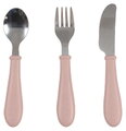 Detský príbor Stainless Steel Cutlery Set Cotton Candy Beaba z nehrdzavejúcej ocele lyžička vidlička a nôž ružový od 8 mes