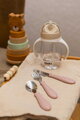 Detský príbor Stainless Steel Cutlery Set Cotton Candy Beaba z nehrdzavejúcej ocele lyžička vidlička a nôž ružový od 8 mes BE913643