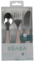 Detský príbor Stainless Steel Cutlery Set Cotton Candy Beaba z nehrdzavejúcej ocele lyžička vidlička a nôž ružový od 8 mes BE913643