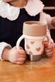 Hrnček pre deti Stainless Steel Learning Cup Click & Drink BigLove Beaba na samostatné pitie z nehrdzavejúcej ocele hnedý od 12 mes