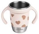 Hrnček pre deti Stainless Steel Learning Cup Click & Drink BigLove Beaba na samostatné pitie z nehrdzavejúcej ocele hnedý od 12 mes