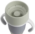 Hrnček pre deti Stainless Steel Learning Cup Click & Drink Pebble Beaba na samostatné pitie z nehrdzavejúcej ocele modro-zelený od 12 mes