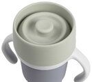 Hrnček pre deti Stainless Steel Learning Cup Click & Drink Pebble Beaba na samostatné pitie z nehrdzavejúcej ocele modro-zelený od 12 mes