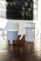 Hrnček pre deti Stainless Steel Learning Cup Click & Drink Pebble Beaba na samostatné pitie z nehrdzavejúcej ocele modro-zelený od 12 mes