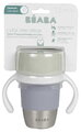 Hrnček pre deti Stainless Steel Learning Cup Click & Drink Pebble Beaba na samostatné pitie z nehrdzavejúcej ocele modro-zelený od 12 mes