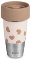 Súprava hrnčekov pre matku a dieťa Mini & Me 2 Stainless Steel Cups Click & Drink BigLove Beaba z nehrdzavejúcej ocele hnedé 2 kusy od 12 mes