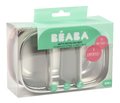 Box na desiatu Stainless Steel Lunch Box Beaba Velvet Grey/Dusty Rose 760 ml z nehrdzavejúcej ocele sivo-ružový