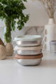 Súprava nerezových dóz na jedlo Multi Use Stainless Steel Meal Boxes Natural Set Beaba so silikónovým viečkom 250 ml 3 kusy od 4 mes