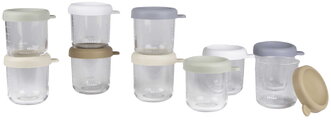 Sada dóz na jedlo Conservative Jars Natural Color Mix Beaba 250 ml 10 kusov z kvalitného skla
