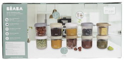 Sada dóz na jedlo Conservative Jars Natural Color Mix Beaba 250 ml 10 kusov z kvalitného skla
