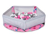 Trampolína Activity Center 3-in-1 Pink smarTrike skladacia okrúhla s obvodom 92 cm s rúčkou bazénom a 100 ks loptičiek od 10 mes