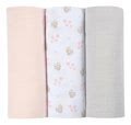 Textilné plienky z bavlneného mušelínu Cotton Muslin Cloths Beaba Cygne sada 3 kusov 70*70 cm od 0 mes ružové