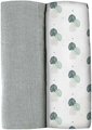 Textilné plienky z bavlneného mušelínu Bolte 2 Swadlles 120 cm Beaba Mirage Grey/Jungle sada 2 kusov od 0 mes