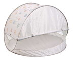 Plážový stan pre deti Breezy Anti UV Tent Clay Earth Beaba s 360° ventiláciou a ochranou proti piesku a hmyzu 120*85 cm béžový so vzorom od 0-36 mes