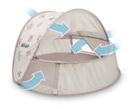 Plážový stan pre deti Breezynest Anti UV Tent Clay Earth Beaba s 360° ventiláciou a ochranou proti piesku a hmyzu béžový od 0-24 mes