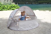 Plážový stan pre deti Breezynest Anti UV Tent Clay Earth Beaba s 360° ventiláciou a ochranou proti piesku a hmyzu béžový od 0-24 mes