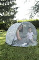 Plážový stan pre deti Breezy Anti UV Tent Lichen Beaba s 360° ventiláciou a ochranou proti piesku a hmyzu 120*85 cm sivý so vzorom od 0-36 mes