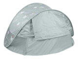 Plážový stan pre deti Breezynest Anti UV Tent Lichen Beaba s 360° ventiláciou a ochranou proti piesku a hmyzu sivý od 0-24 mes