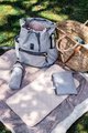 Prebaľovacia taška ako batoh Vancouver Backpack Heather Grey Beaba s doplnkami 22 l objem 42 cm svetlošedá