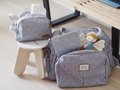 Kozmetická taštička Toiletry Pouch Beaba Tiny Dots so zipsom sivá s bodkami