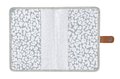 Textilný obal na zdravotnú dokumentáciu dieťaťa Health Book Protection Beaba Cherry Blossom sivý so vzorom