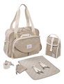 Prebaľovacia taška ku kočíku Geneva II Changing Bag Eco Clay Beaba s prebaľovacou podložkou béžová