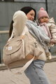Prebaľovacia taška ku kočíku Geneva II Changing Bag Eco Clay Beaba s prebaľovacou podložkou béžová