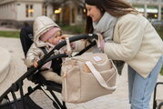 Prebaľovacia taška ku kočíku Sydney II Changing Bag Eco Clay Beaba s prebaľovacou podložkou béžová