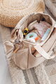Prebaľovacia taška ku kočíku Sydney II Changing Bag Eco Clay Beaba s prebaľovacou podložkou béžová