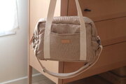 Prebaľovacia taška ku kočíku Paris Changing Bag Eco Clay Beaba s prebaľovacou podložkou béžová