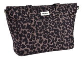Prebaľovacia taška ku kočíku Madrid Changing Bag Leopard Beaba s prebaľovacou podložkou a popruhmi ku kočíku s leopardím vzorom