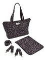 Prebaľovacia taška ku kočíku Madrid Changing Bag Leopard Beaba s prebaľovacou podložkou a popruhmi ku kočíku s leopardím vzorom