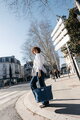 Prebaľovacia taška ku kočíku Madrid Bag Denim Beaba s prebaľovacou podložkou a popruhmi ku kočíku modrá