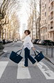 Prebaľovacia taška ku kočíku Madrid Bag Denim Beaba s prebaľovacou podložkou a popruhmi ku kočíku modrá