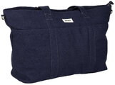 Prebaľovacia taška ku kočíku Madrid Bag XXl Denim Beaba s prebaľovacou podložkou a popruhmi ku kočíku extra veľká modrá