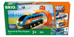 Lokomotíva elektronická s nahrávaním zvukov Smart Tech Sound Record & Play Engine BRIO so svetlom a interaktívny tunel s pripojením na aplikáciu od 3 
