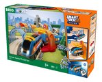 Drevená vláčikodráha s interaktívnymi tunelmi Smart Tech Sound Action Tunnel Travel Set BRIO 37 dielov elektronický vláčik so svetlom a nahrávaním zvu