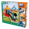 Drevená vláčikodráha s interaktívnym tunelom World Train Set Smart Tech Sound Action Tunnel BRIO 14 dielov a elektronický vláčik s nahrávaním zvukov a
