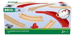 Náhradné diely pre vláčikodráhu Ascending Curves Track Pack BRIO oblé koľajnice na pilieroch s výškovým prevýšením od 3 rokov BRIO9956