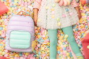 Školská taška batoh New Bobbie Puffer Pastel Party Jeune Premier ergonomická luxusné prevedenie 42*30 cm