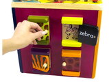 Drevená interaktívna kocka Zany Zoo B-Toys s aktivitami od 12 mes BTBX1004Z