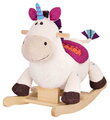 Hojdací jednorožec Rodeo Rocker Dilly Dally B-Toys plyšový s drevenou základňou béžový od 18 mes