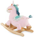 Hojdací jednorožec Cleo B-Toys plyšový s drevenou základňou ružový od 18 mes BTBX1936Z