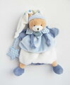 Plüss mackó kesztyűbáb Petit Chou Bear Hand Puppet Doudou et Compagnie kék 28 cm 0 hó-tól